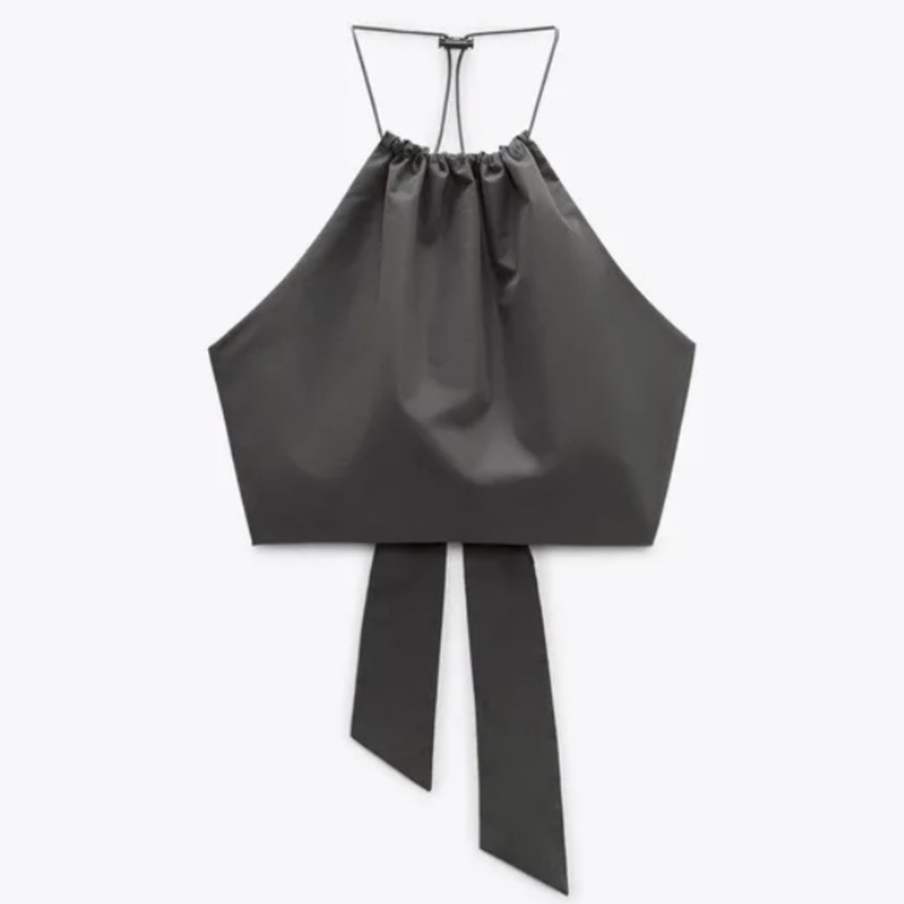 Zara Gabardine Crop Top